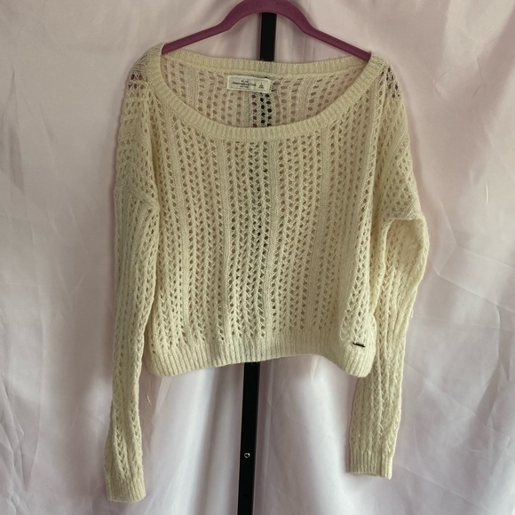 Abercrombie & Fitch Cream Wool Blend Sweater, Lrg - Picture 1 of 5